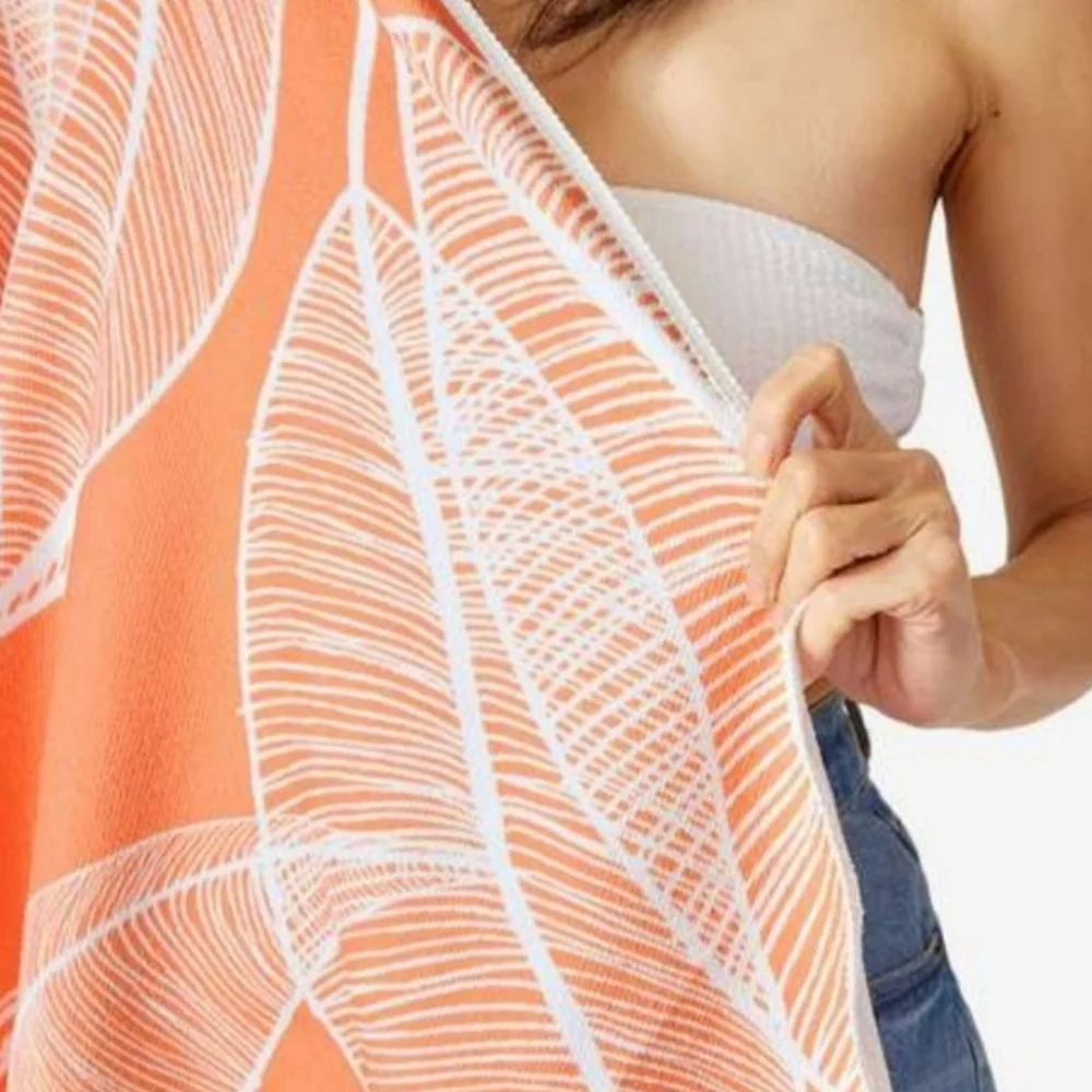 Summer & Rose Orange Floral Beach Towel